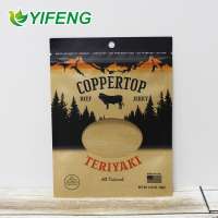 Zip Lock Kraft Paper Pouch With Window Free Sample Biodegradable Snack Food Packaging Foil Stand Up Zipper Beef Jerky Bags